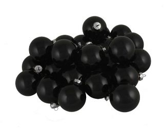 36 Shiny Black Glass Ball Christmas Ornaments 2 75"