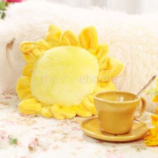 Lovely Cute Expression Baby Kids Yellow Sun Flower Stuffed Plush Toy Room Decor