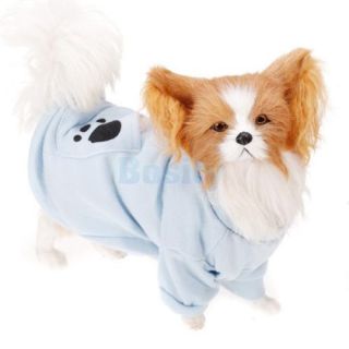 Pet Dog Puppy Polar Fleece Spring Coat Sports Polo Shirt Clothes Apparel Blue M