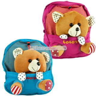 Cute Child Kid Baby Canvas Backpack Little Bear Design ELR8 School Shoulder Bag