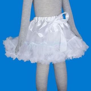 Fairy 2 Layers Princess Ballet Tutu Dress Dance Skirt 5 6 T White