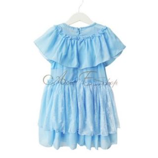 Girl Princess Summer Lace Chiffon Elegant Dress Skirt Kids Party Clothing Sz 3 7