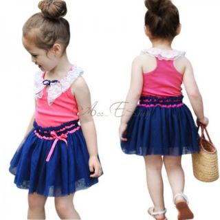 Girls Kids Pretty Summer Party Dress Tutu Skirt Costume Clohthing Ages 3 7 Years