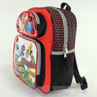 Super Mario Bros 3D Land 12" Small Toddler Backpack School Book Bag Boys Girls