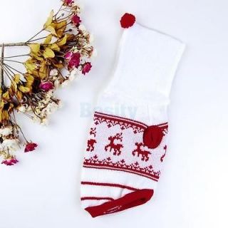 Fashion Pet Dog Hoodie Xmas Reindeer Sweater Knitwear Apparel Outfit Clothes L