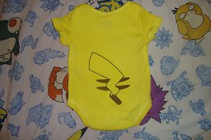 Pokemon Pikachu Onesie Bodysuit Body Suit Costume Baby Clothes Onsie Cute