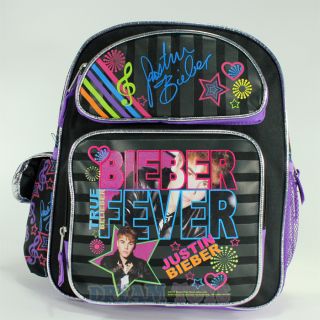 Justin Bieber Fever True Belieber Small 12" Toddler Backpack Book Bag Girls