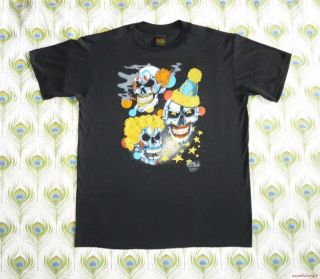 Evil Clowns Vintage 90's T Shirt 3D Emblem Skulls Horror Biker Halloween Costume