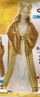 Deluxe Medieval Tudor Golden Queen Fancy Dress Costume