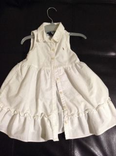 Polo Ralph Lauren Toddler Girls 2 2T Cotton White Dress