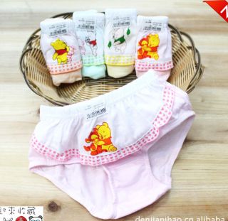 Pack of 4 Baby Kids Girls Winnie The Pooh Lace Underwear 4 Colors 2 9 YEARSUW104