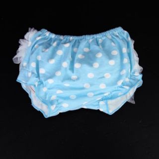 Light Blue with Dots Baby Girl Ruffle Panties Bloomers Diaper Cover s for 0 2Y