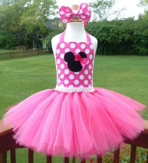 Minnie Mouse Tutu Dress Pageant Birthday Costume Mickey Pink Disney