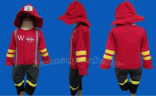 6 24M Baby Boy Twins Party Halloween Christmas Fireman Outfit Costume