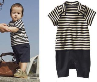 Baby Casual Boy Girl Clothes Dress Sailor Stripe Tshirt Swim Costume Shoes
