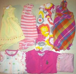 Baby Girl Summer Clothes 6 9 Months Lot of 7 Carter's TCP Faded Glory