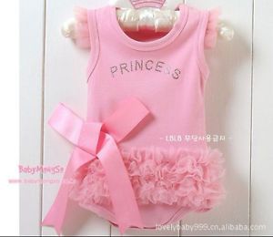 Girl Baby Short Top Set Suit Bodysuit Costume Clothes Pricess Dress 0 36M