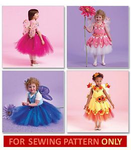 Sewing Pattern Makes Flower Fairy Costume Toddler 1 to Child 6 Girl Halloween