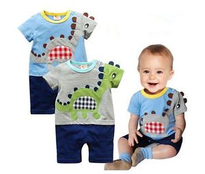 1pc Newborn Baby Boy Kids Toddler Infant Dinosaur Dragon Romper Bodysuit Clothes