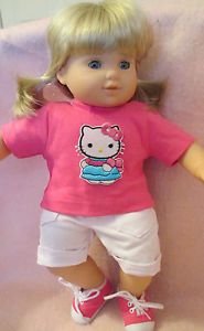 Doll Clothes White Shorts Set Shoes Fit American Girl Bitty Baby Twin