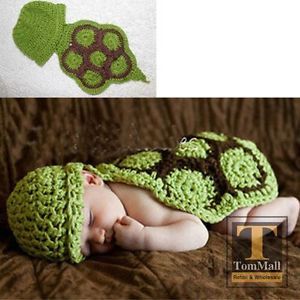 Baby Girl Boy Newborn Sea Turtle Knit Crochet Clothes Outfit Photo Prop CA1005