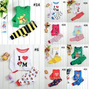 Wholesale 6pcs 1pc per Size 90 130 Baby Boy Girl Clothes Sleepwear Pyjamas Set