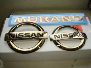 Nissan Murano Z50 Gold Front Trunk Emblem Set JDM 2002 2003 2004 2005 2006 2007