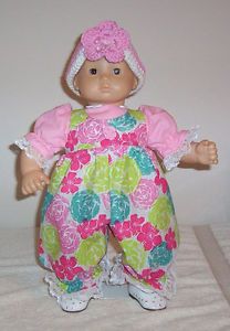 Dolls Clothes Outfits Big Pink Flowers Romper Fit Bitty Baby Berenguer 15 17
