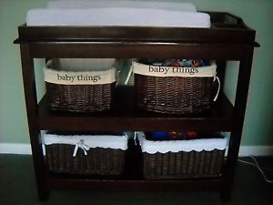Pottery Barn Kids "Espresso" Dark Brown Changing Table Baskets for Shelves