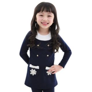 Girls Kids School Dress Top Skirt Long Sleeve Sz 2 7 Baby Party One Piece Lovely