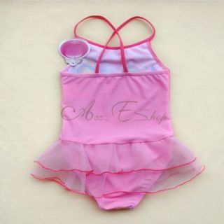 Princess Kids Girls Tutu Swimsuit Swimming Costume Bathing Suit Swimwear Sz 1 8
