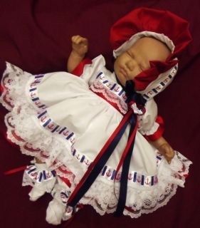 Dream 0 3 Months Baby Girl Sailor Anchor Dress Bonnet 20 24" Reborn Doll