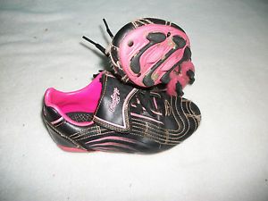 Girl's Toddler Soccer Cleats Size 12 Rawlings Brand Black Pink White