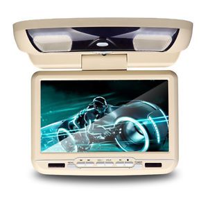 D3109 in Car 9"LCD Flip Down Overhead Roof Mount Monitor SD DVD Player Tan 8D