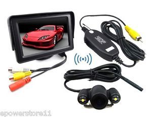 4 3" Car Rearview Monitor Sunshade 2 4G Wireless Car Backup Camera Night Vision