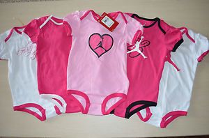 Air Jordan Infant Baby Girls Lo 5 PC Bodysuit Romper Clothes Set Size 18 Months