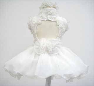 New Baby Toddler Girl National Glitz Pageant Dress Size 1 3 4 5 6 White Baptism