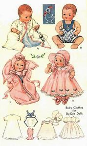 Vintage 20" DY Dee Baby Doll Clothes Pattern 513