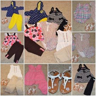 14 PC Lot Spring Summer Clothes Baby Girls Size 3 6 6 Months Carter's Gap