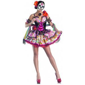 Day of The Dead Costume Adult Halloween Fancy Dress