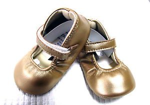 Baby Toddler Girl Gold Crib Ballet Shoes