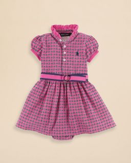 Ralph Lauren Childrenswear Infant Girls' Foulard Print Polo Dress Pink New Size