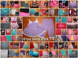 61pc Girls Clothing Kids Toddler Juniors 6 6X 7 8 Spring Summer Wholesale Lot