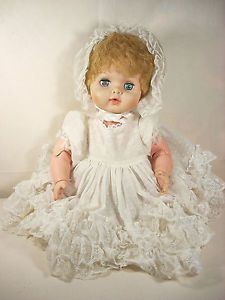 Vtg Uneeda Dollikin Baby Doll Jointed 21" Original Clothes Hard Plastic