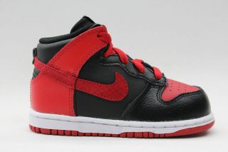 Nike Dunk High ND Black Sport Red White Toddler Size Sneakers Shoes