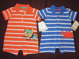 Carter's One Piece Romper Baby Boy 3 Months Summer Clothes Lot of 2