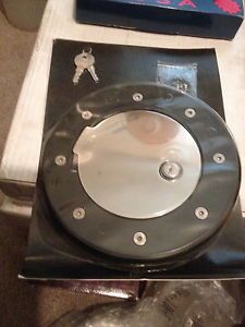 Hummer H2 H3 Locking Gas Cap Cover New Billetblack and Chrome