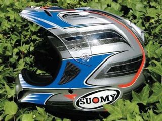 Suomy Spectre Offroad Motorcycle Helmet Blue Silver Orange XXL 01100 108 NOS
