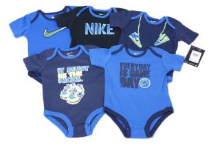 Nike Infant Baby Boys 5 Piece Bodysuit Romper One Piece Outfit Set Blue