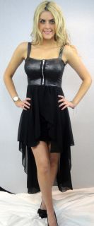 Ladies New Zip Bra Top Chiffon Skirt Dresses Tail Back Maxi Long Dress Size 8 12